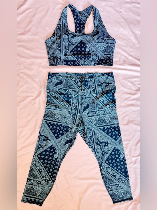 Fabletics Pants - Fabletics Navy Blue Paisley Active Two-Piece Set